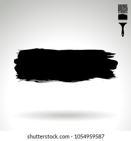 Black brush stroke and texture. Grunge vector abstract hand - painted element. Underline and border design.