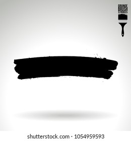 Black brush stroke and texture. Grunge vector abstract hand - painted element. Underline and border design.