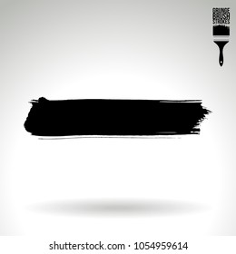 Black brush stroke and texture. Grunge vector abstract hand - painted element. Underline and border design.