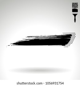 Black brush stroke and texture. Grunge vector abstract hand - painted element. Underline and border design.