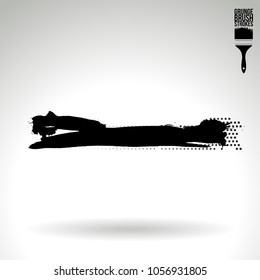 Black brush stroke and texture. Grunge vector abstract hand - painted element. Underline and border design.
