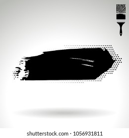 Black brush stroke and texture. Grunge vector abstract hand - painted element. Underline and border design.