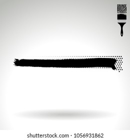 Black brush stroke and texture. Grunge vector abstract hand - painted element. Underline and border design.