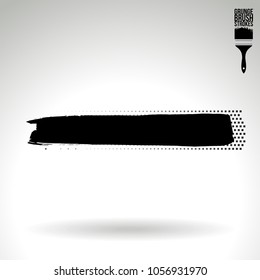 Black brush stroke and texture. Grunge vector abstract hand - painted element. Underline and border design.