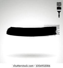 Black brush stroke and texture. Grunge vector abstract hand - painted element. Underline and border design.