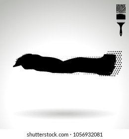 Black brush stroke and texture. Grunge vector abstract hand - painted element. Underline and border design.