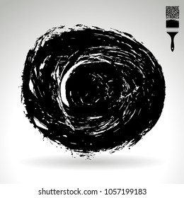 Black brush stroke and texture. Grunge vector abstract hand - painted element. Underline and border design.