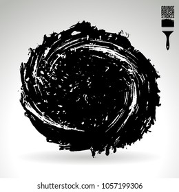 Black brush stroke and texture. Grunge vector abstract hand - painted element. Underline and border design.