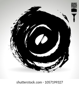 Black brush stroke and texture. Grunge vector abstract hand - painted element. Underline and border design.