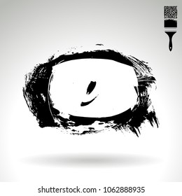 Black brush stroke and texture. Grunge vector abstract hand - painted element. Underline and border design.