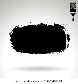 Black brush stroke and texture. Grunge vector abstract hand - painted element. Underline and border design.