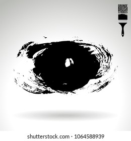 Black brush stroke and texture. Grunge vector abstract hand - painted element. Underline and border design.