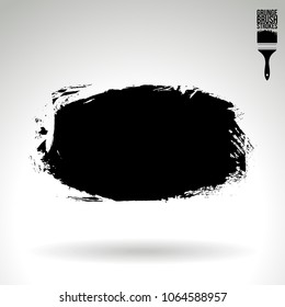 Black brush stroke and texture. Grunge vector abstract hand - painted element. Underline and border design.
