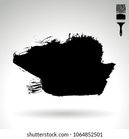 Black brush stroke and texture. Grunge vector abstract hand - painted element. Underline and border design.
