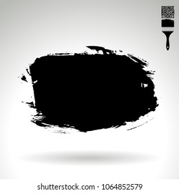 Black brush stroke and texture. Grunge vector abstract hand - painted element. Underline and border design.