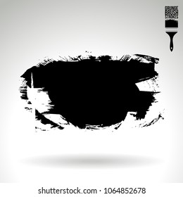 Black brush stroke and texture. Grunge vector abstract hand - painted element. Underline and border design.