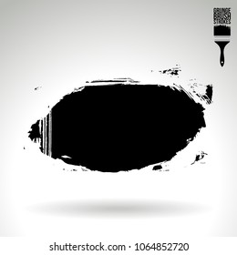 Black brush stroke and texture. Grunge vector abstract hand - painted element. Underline and border design.