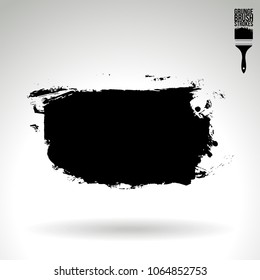 Black brush stroke and texture. Grunge vector abstract hand - painted element. Underline and border design.