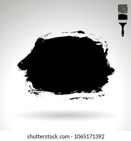 Black brush stroke and texture. Grunge vector abstract hand - painted element. Underline and border design.