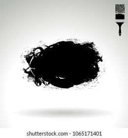 Black brush stroke and texture. Grunge vector abstract hand - painted element. Underline and border design.