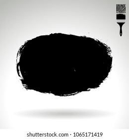 Black brush stroke and texture. Grunge vector abstract hand - painted element. Underline and border design.