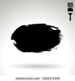 Black brush stroke and texture. Grunge vector abstract hand - painted element. Underline and border design.