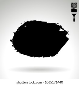 Black brush stroke and texture. Grunge vector abstract hand - painted element. Underline and border design.