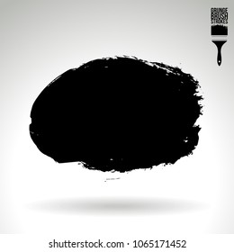 Black brush stroke and texture. Grunge vector abstract hand - painted element. Underline and border design.