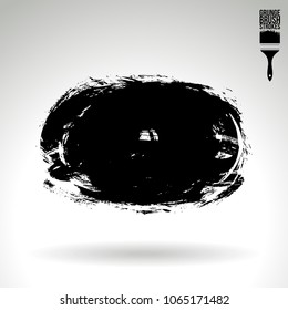 Black brush stroke and texture. Grunge vector abstract hand - painted element. Underline and border design.
