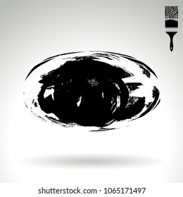 Black brush stroke and texture. Grunge vector abstract hand - painted element. Underline and border design.