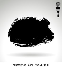 Black brush stroke and texture. Grunge vector abstract hand - painted element. Underline and border design.