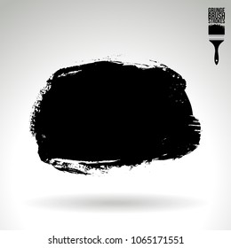 Black brush stroke and texture. Grunge vector abstract hand - painted element. Underline and border design.