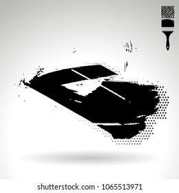 Black brush stroke and texture. Grunge vector abstract hand - painted element. Underline and border design.