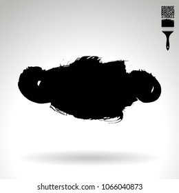 Black brush stroke and texture. Grunge vector abstract hand - painted element. Underline and border design.