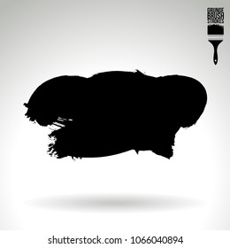 Black brush stroke and texture. Grunge vector abstract hand - painted element. Underline and border design.
