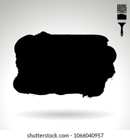 Black brush stroke and texture. Grunge vector abstract hand - painted element. Underline and border design.