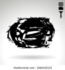 Black brush stroke and texture. Grunge vector abstract hand - painted element. Underline and border design.