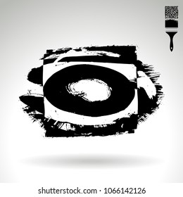 Black brush stroke and texture. Grunge vector abstract hand - painted element. Underline and border design.