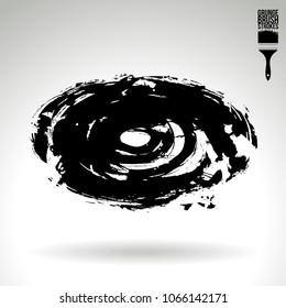 Black brush stroke and texture. Grunge vector abstract hand - painted element. Underline and border design.