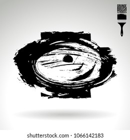 Black brush stroke and texture. Grunge vector abstract hand - painted element. Underline and border design.