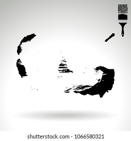 Black brush stroke and texture. Grunge vector abstract hand - painted element. Underline and border design.