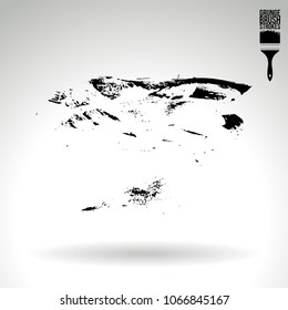 Black brush stroke and texture. Grunge vector abstract hand - painted element. Underline and border design.