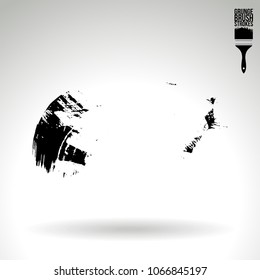 Black brush stroke and texture. Grunge vector abstract hand - painted element. Underline and border design.