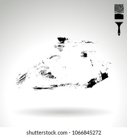 Black brush stroke and texture. Grunge vector abstract hand - painted element. Underline and border design.