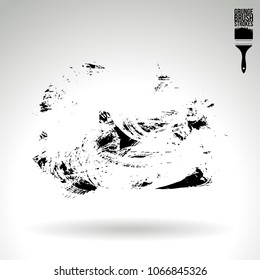 Black brush stroke and texture. Grunge vector abstract hand - painted element. Underline and border design.