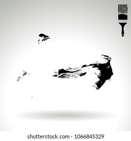 Black brush stroke and texture. Grunge vector abstract hand - painted element. Underline and border design.
