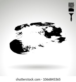 Black brush stroke and texture. Grunge vector abstract hand - painted element. Underline and border design.