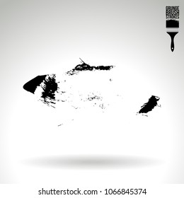 Black brush stroke and texture. Grunge vector abstract hand - painted element. Underline and border design.