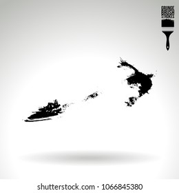 Black brush stroke and texture. Grunge vector abstract hand - painted element. Underline and border design.