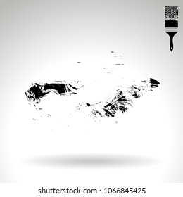 Black brush stroke and texture. Grunge vector abstract hand - painted element. Underline and border design.